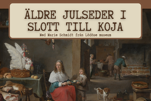 Äldre illustration av ett hem förr i tiden.